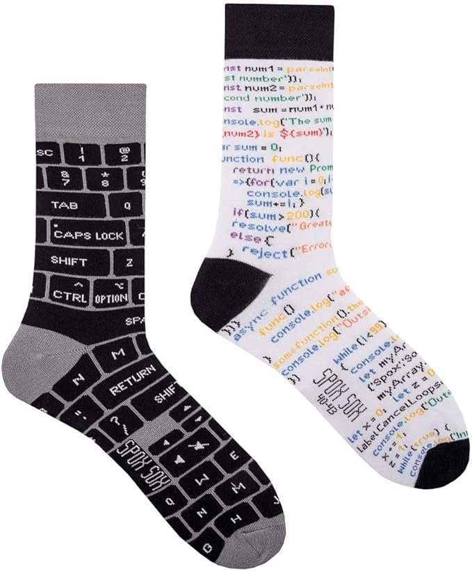 Chaussettes multicolores amusantes, cadeau geek