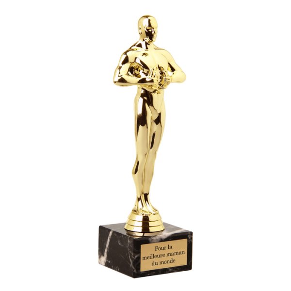 Statuette personnalisée façon Oscar, cadeau drôle et unique.